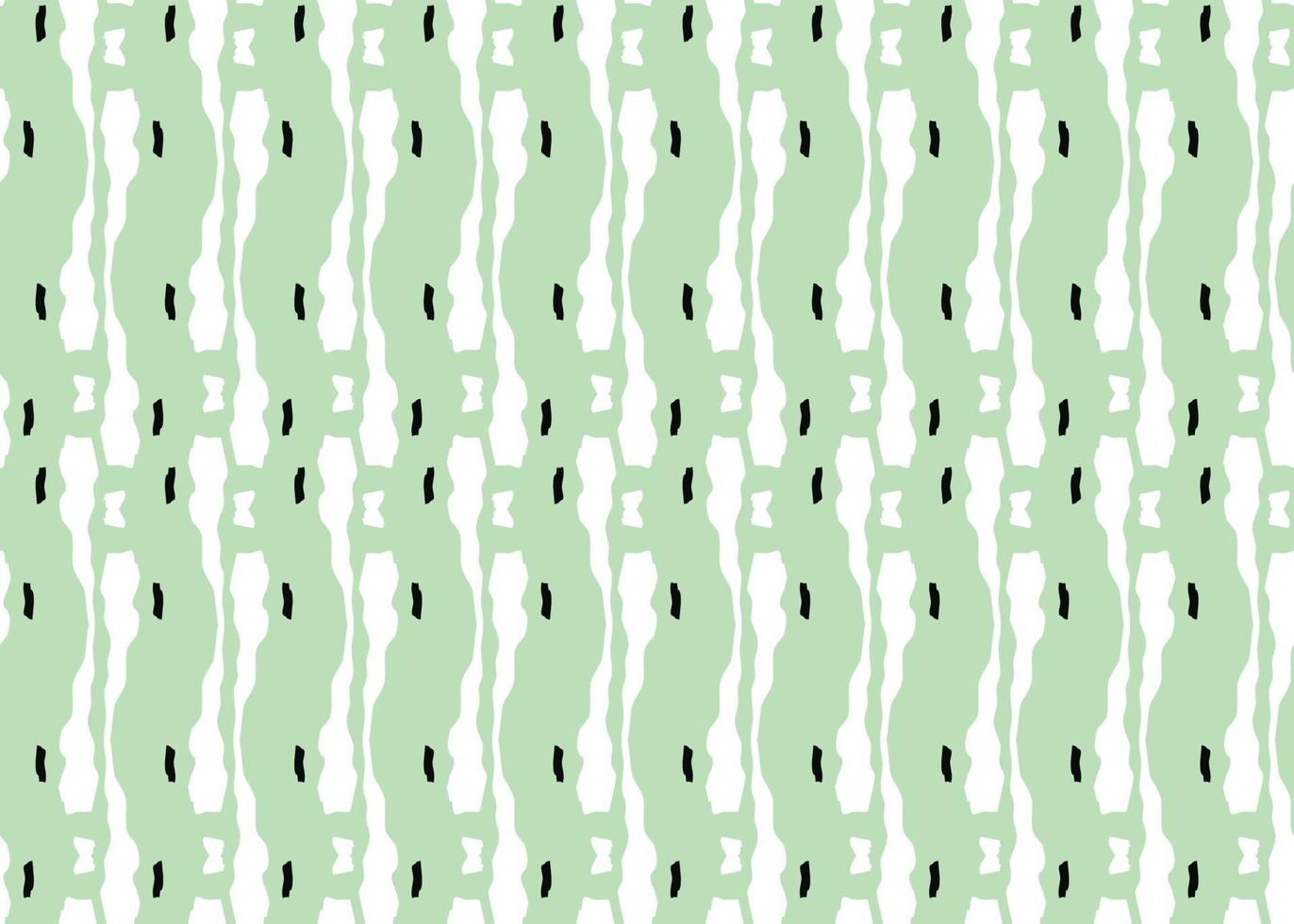 Vector texture background, seamless pattern. Hand drawn, green, white, black colors.