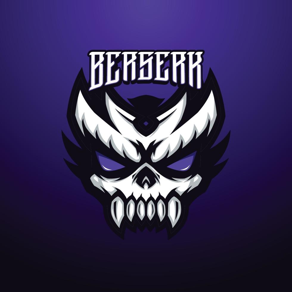 illustration of Skull Masked Head Mascot Gaming vector
