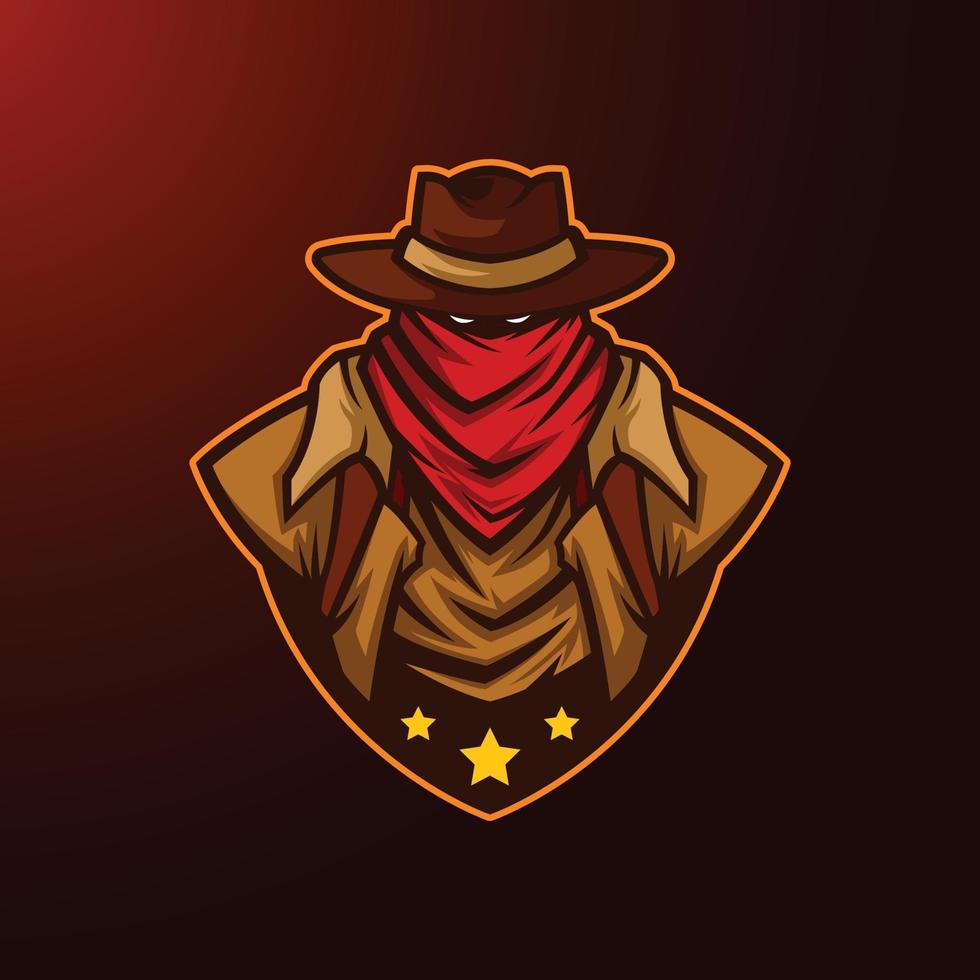 illustration of texas cowboy with hat mascot vector