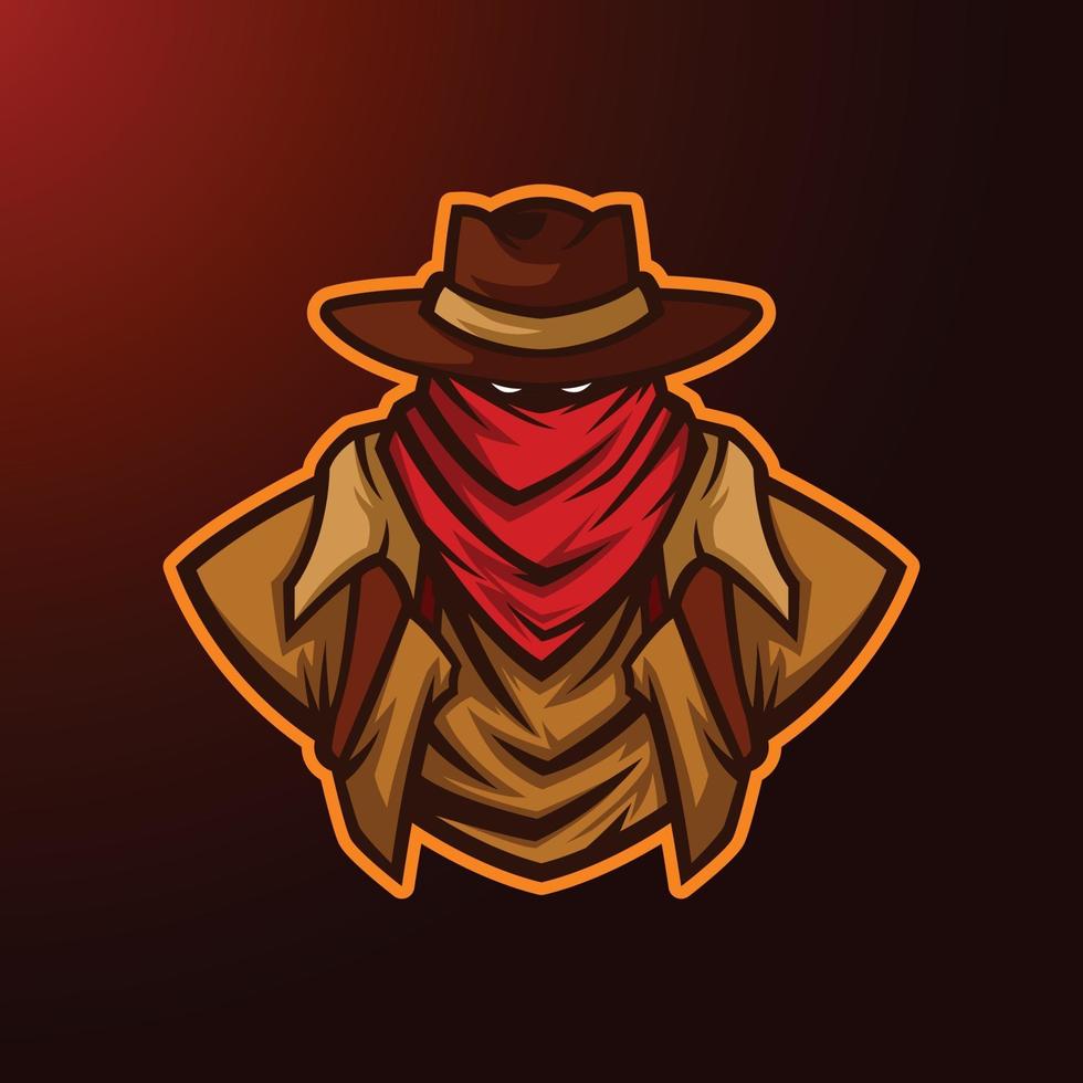 illustration of texas cowboy with hat mascot vector