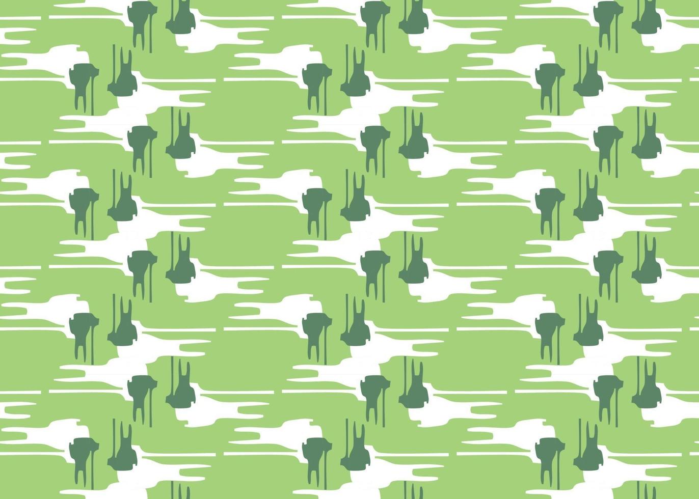 Vector texture background, seamless pattern. Hand drawn, green, white colors.