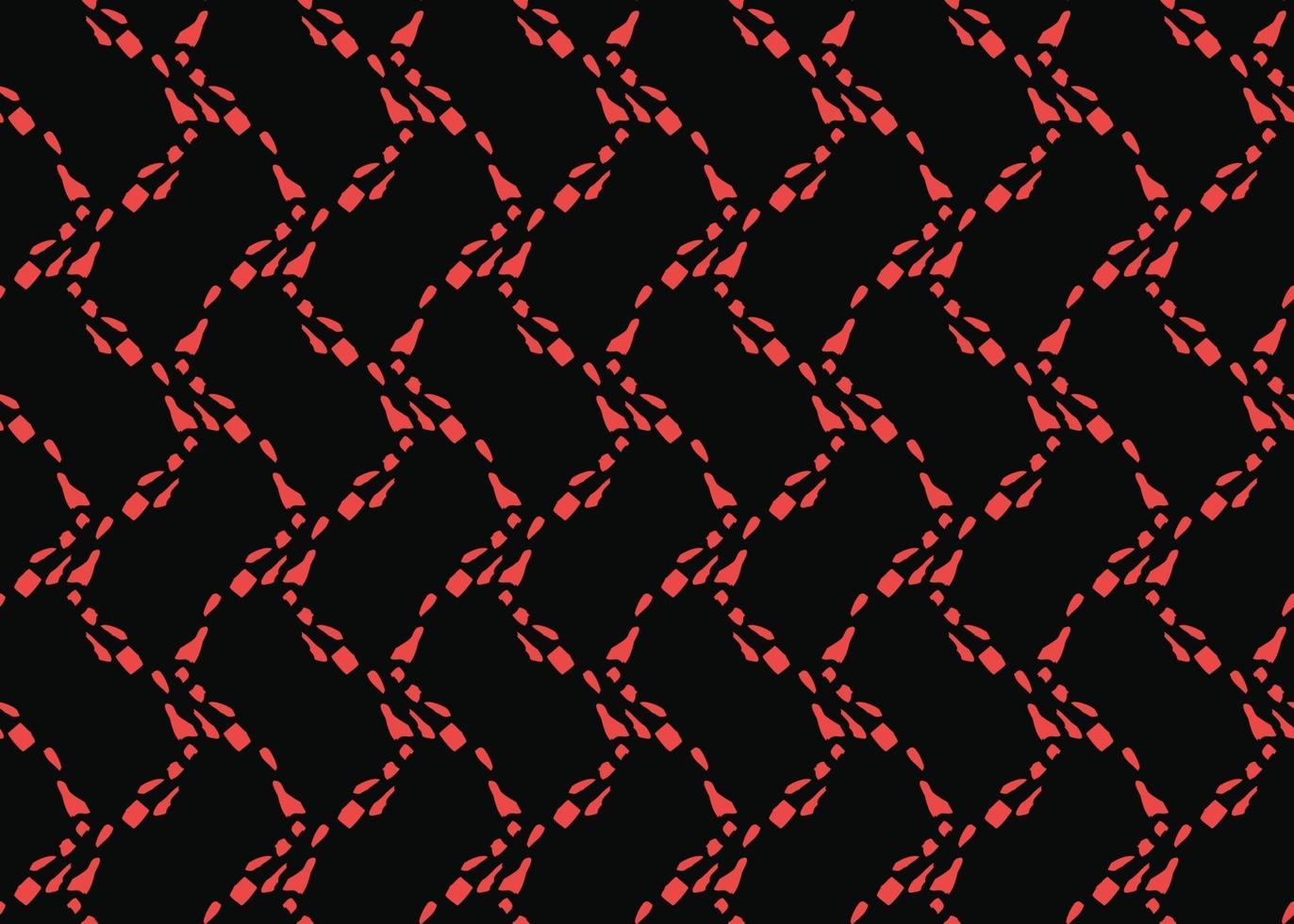 Vector texture background, seamless pattern. Hand drawn, black, red colors.