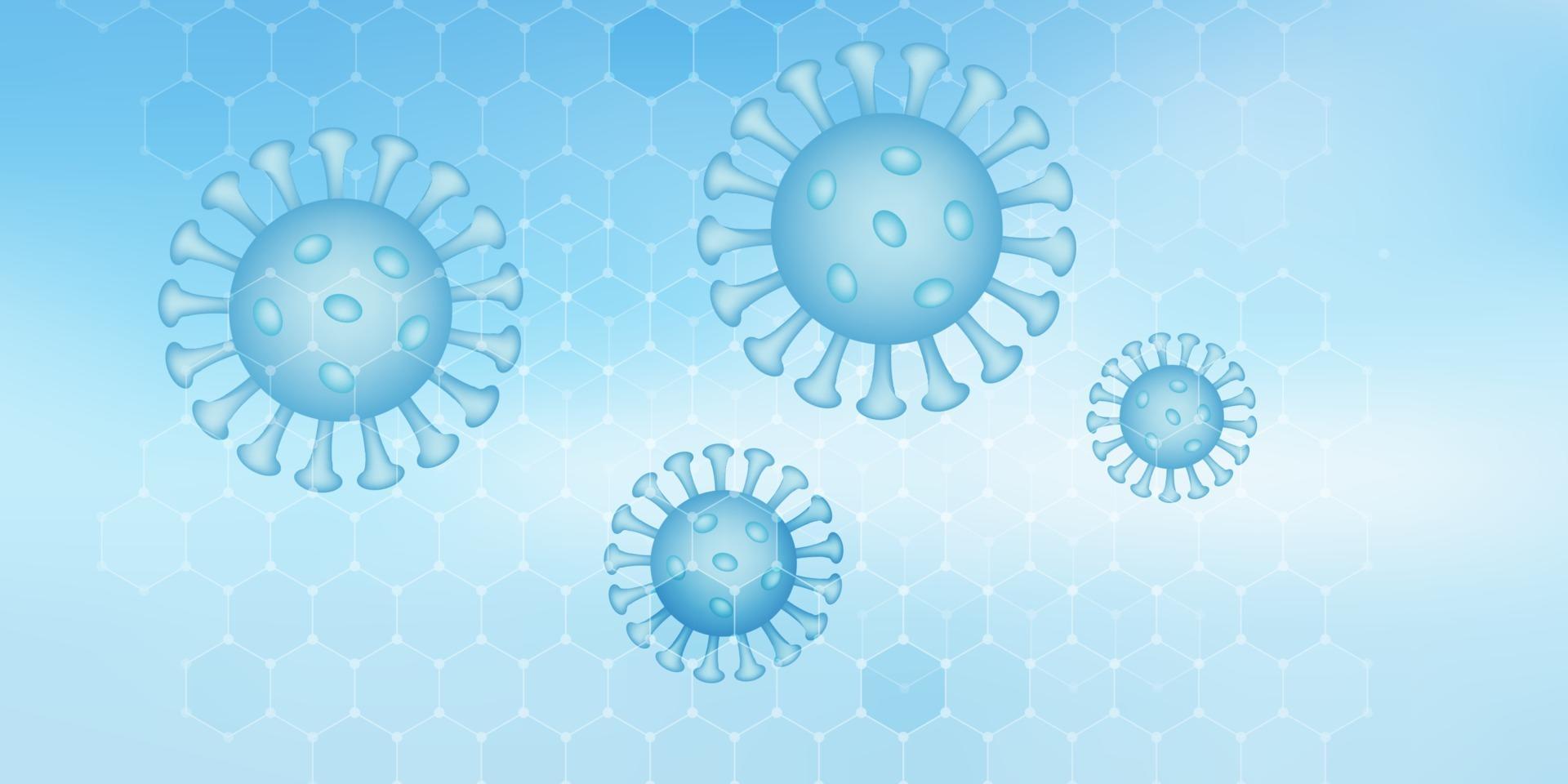 medical banner with abstract virus cells vector