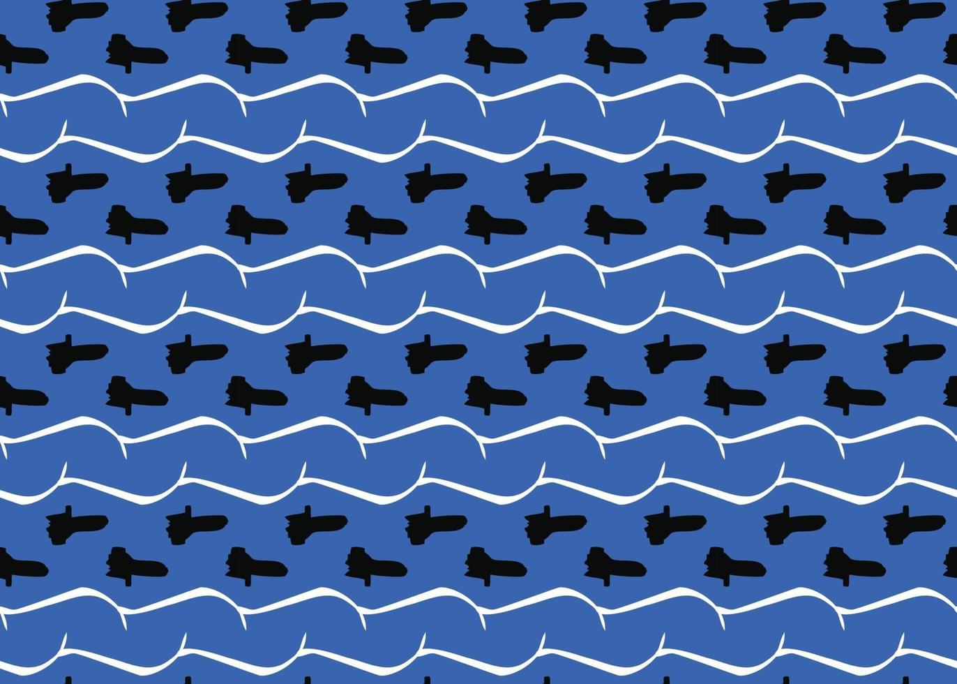 Vector texture background, seamless pattern. Hand drawn, blue, black, white colors.