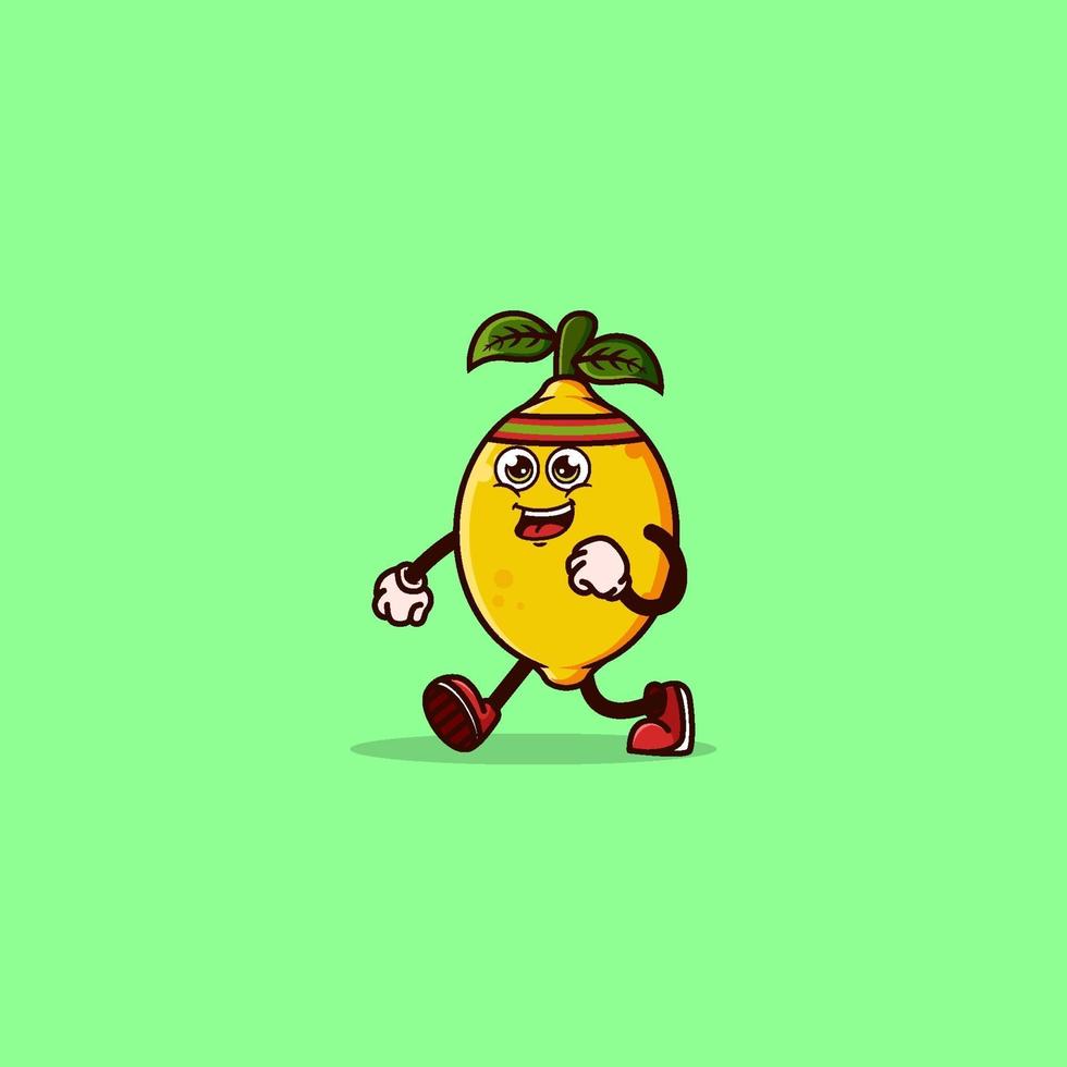 Cute Lemon character jogging vector