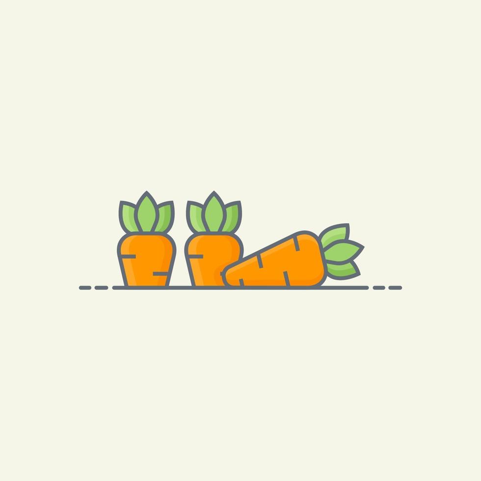 Ilustración de icono de vector de zanahoria
