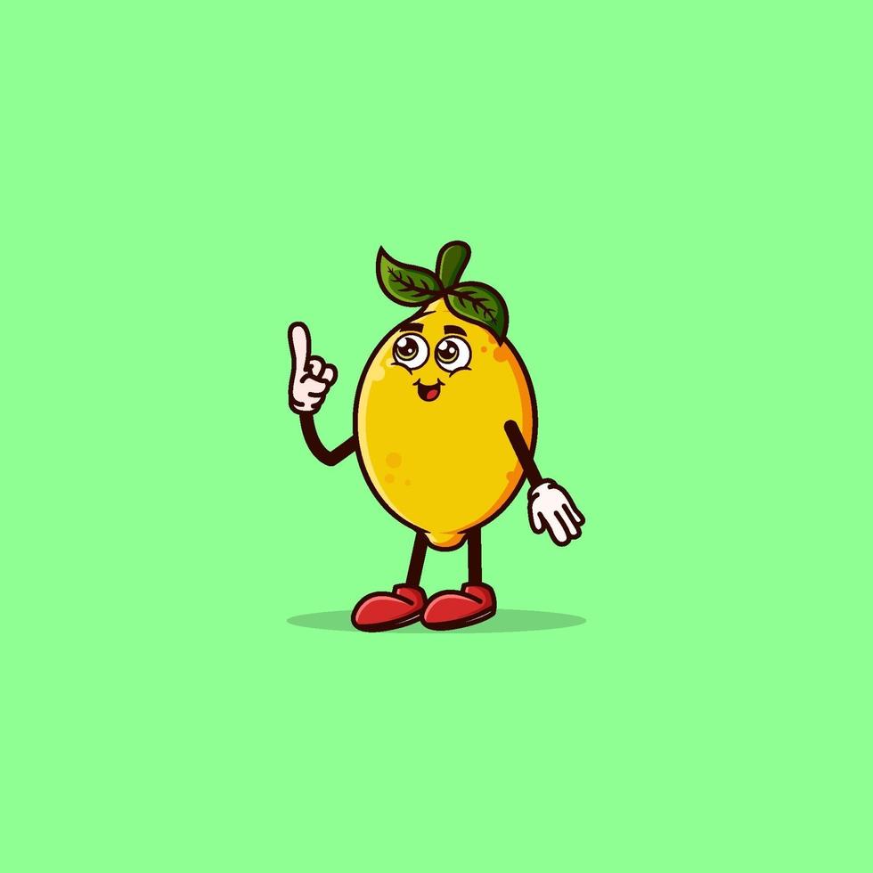 lindo personaje de limón con cara feliz vector