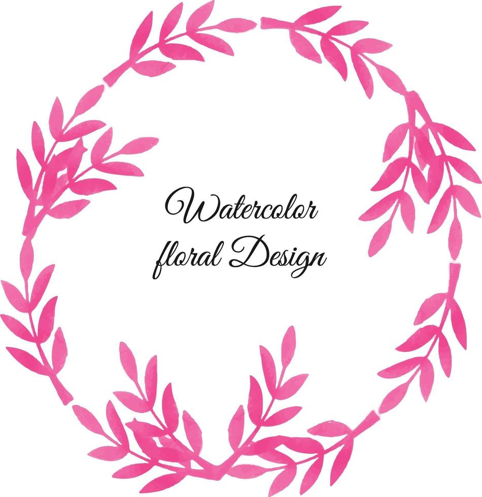 Watercolor Floral Frame Design, Hand Drawn vector