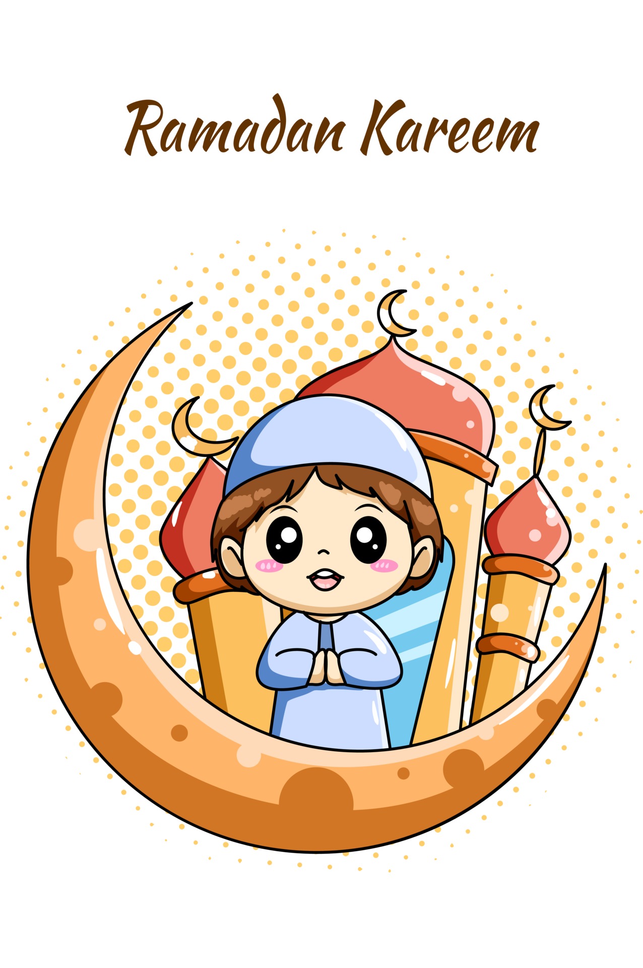 Cute muslim boy with moon and mosque at ramadan kareem cartoon illustration 2294468 Vector Art at Vecteezy Cute muslim boy with moon and mosque at ramadan kareem cartoon illustration 2294468 Vector Art at Vecteezy