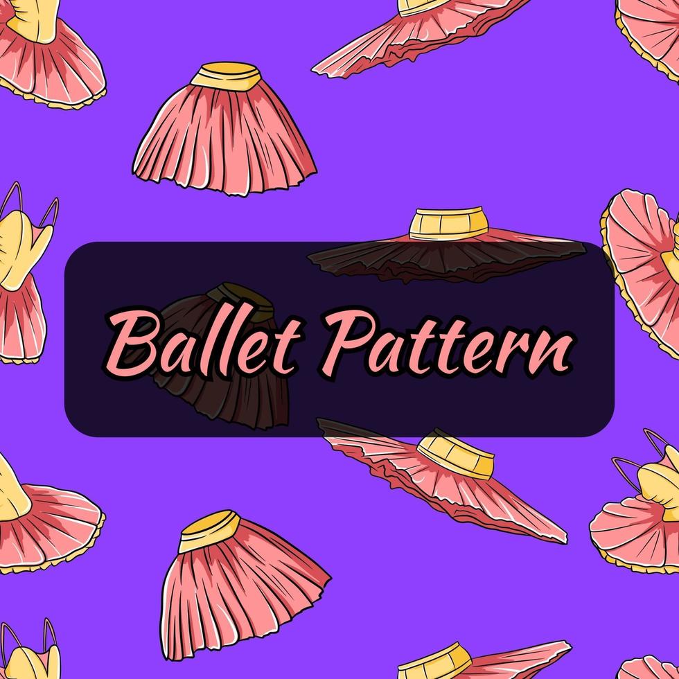 Ballet-themed pattern. Dance tutus and dresses. Seamless pattern. vector