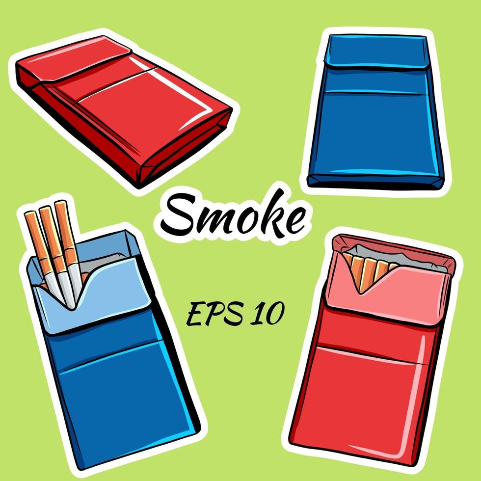 Packs of cigarettes in cartoon style vector