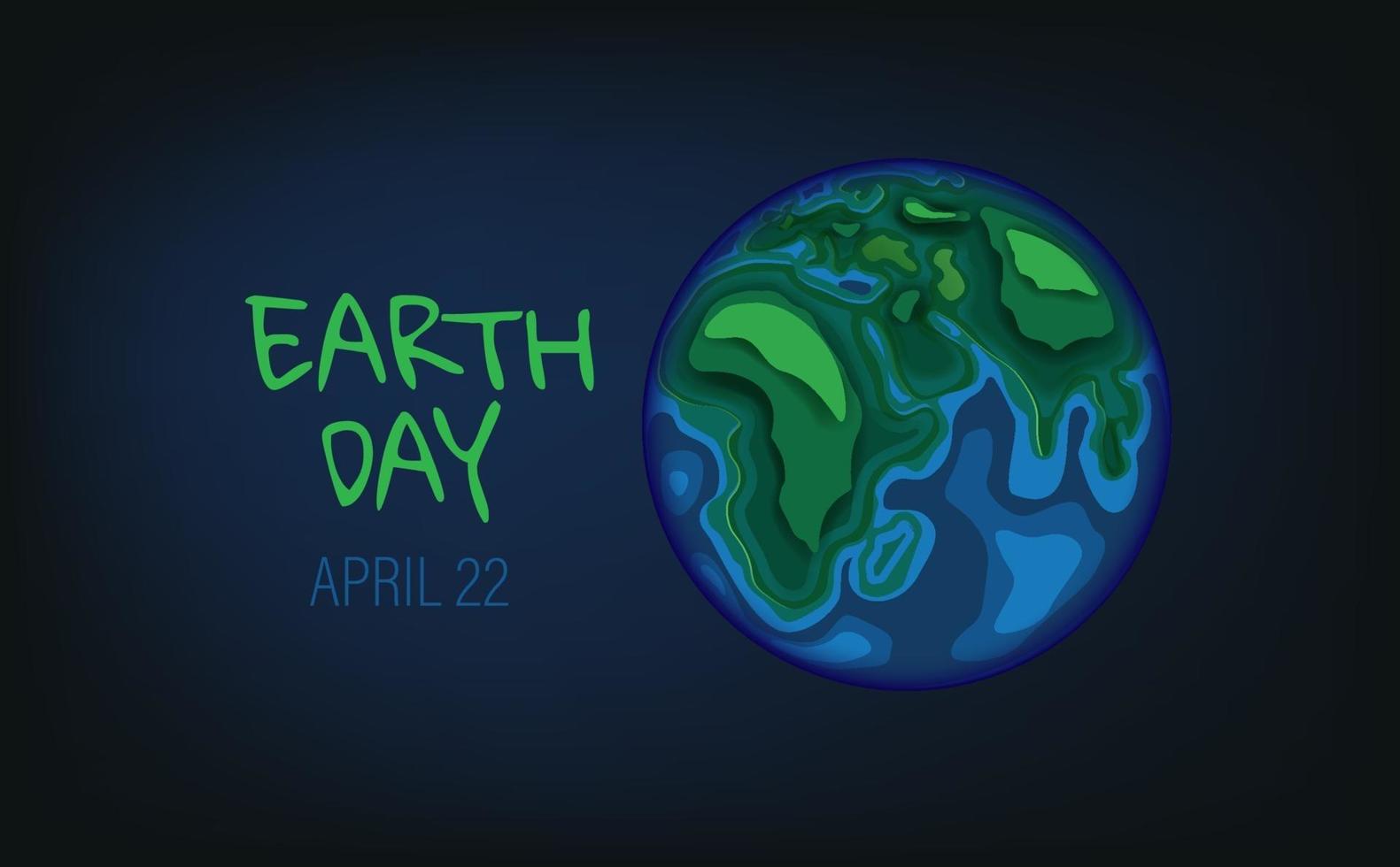 Paper cut style Earth day horizontal banner vector