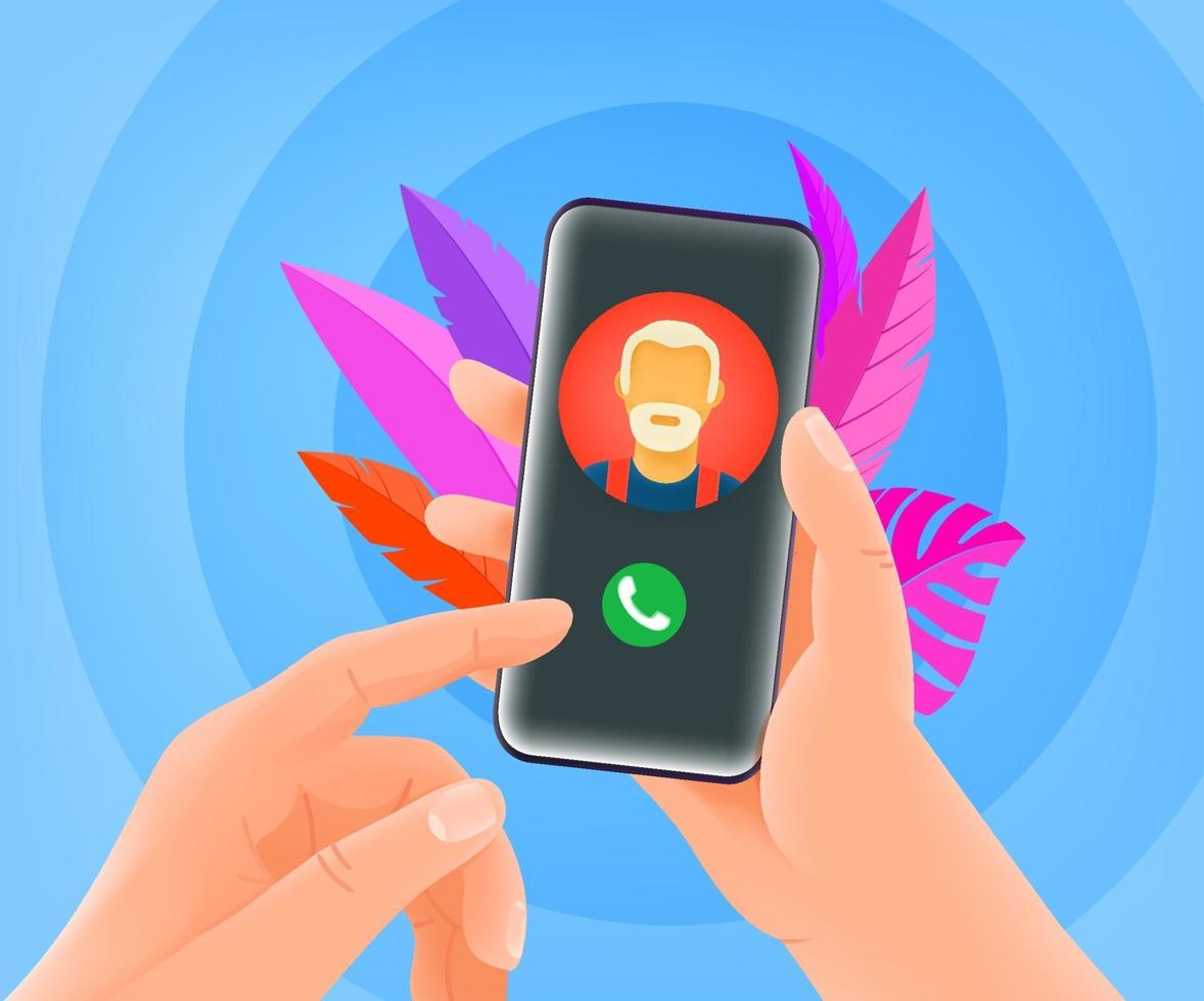 incoming call. Trendy style vector illustration