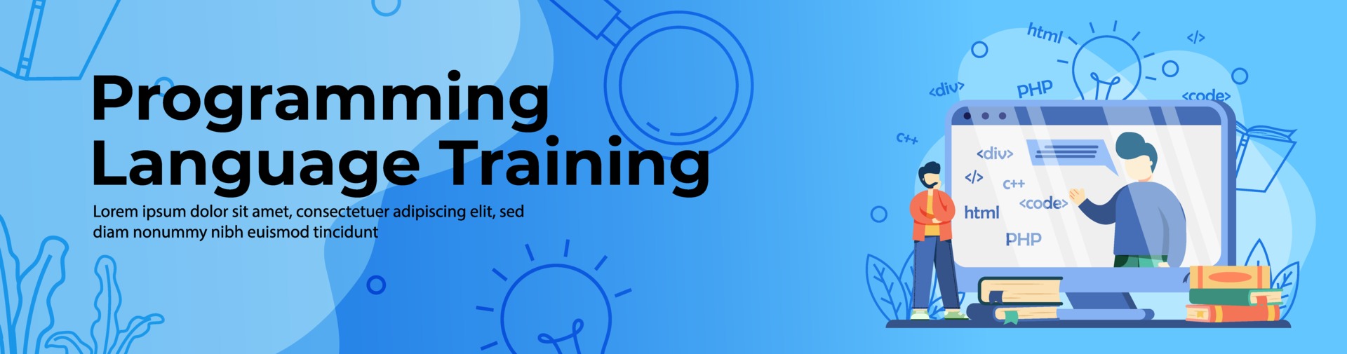 Programming language training Web Banner 2294829 Vector Art at Vecteezy