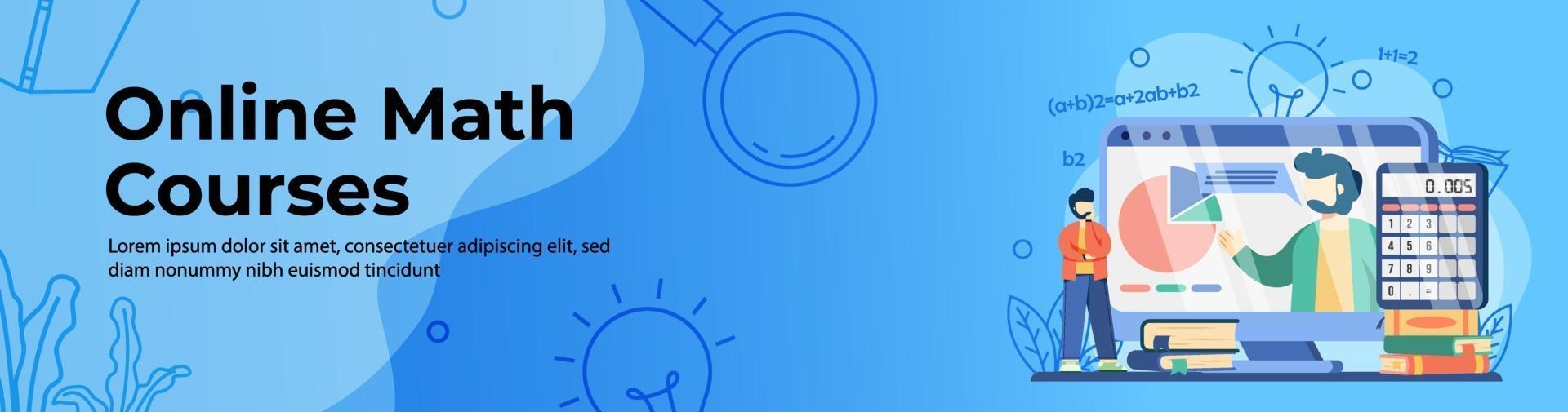 Online Math Courses  Banner Design 2294855 Vector Art at Vecteezy