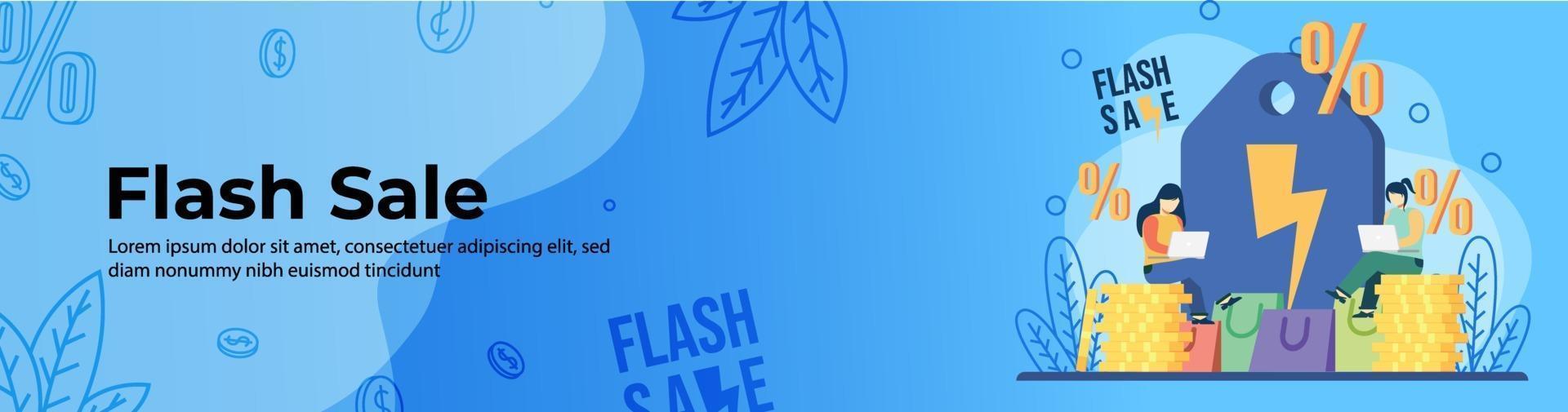 diseño de banner web de venta flash vector