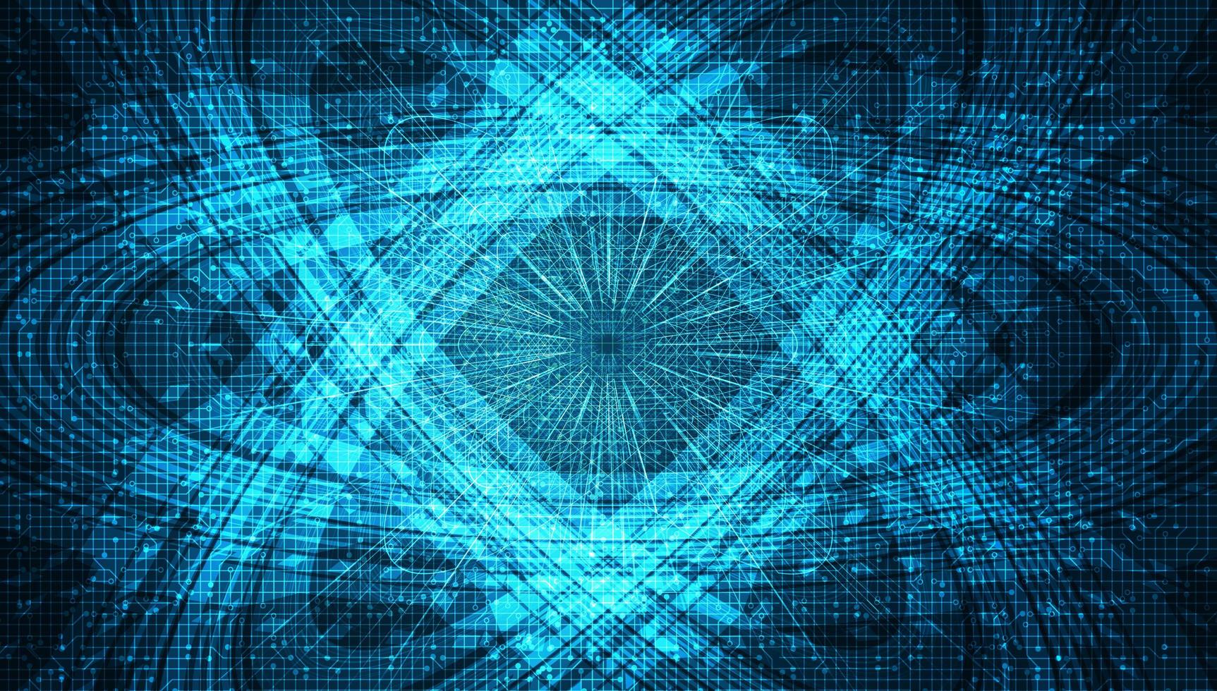 Abstract Future Technology Circle with Circuit Microchip Line on blue Background,Digital and Communication Concept design,Vector illustration. vector