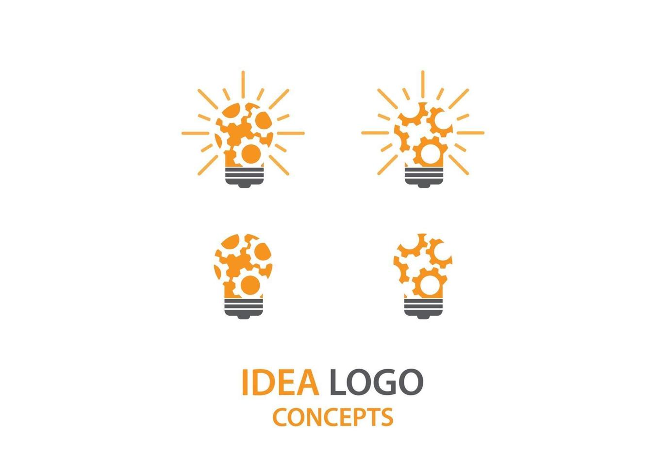 concepto de vector de diseño de plantilla de logotipo de engranaje de idea. perfecto para el logotipo de la empresa de la industria creativa