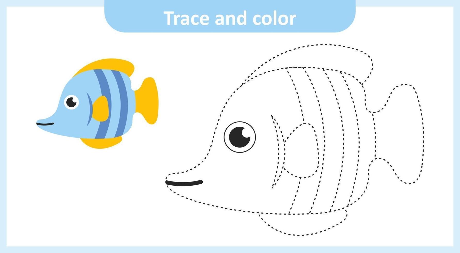 Trace and color fish 2295373 vector art at vecteezy