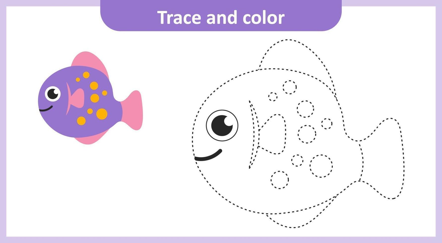 Trace and color fish 2295375 vector art at vecteezy