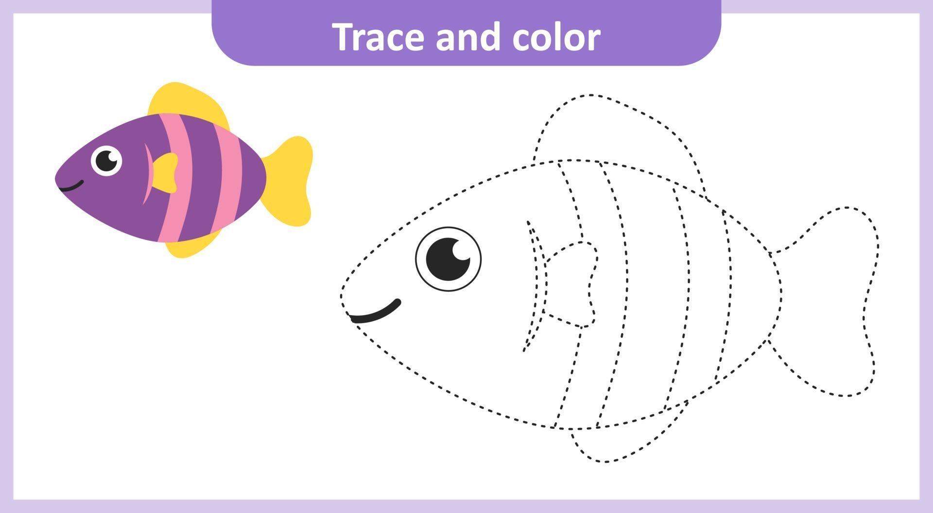 Trace and color fish 2295376 vector art at vecteezy