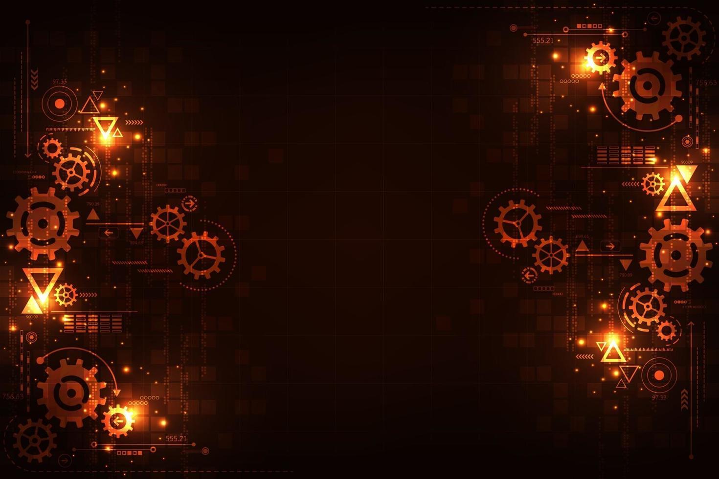 Technology background for gears in mechanical concepts. vector