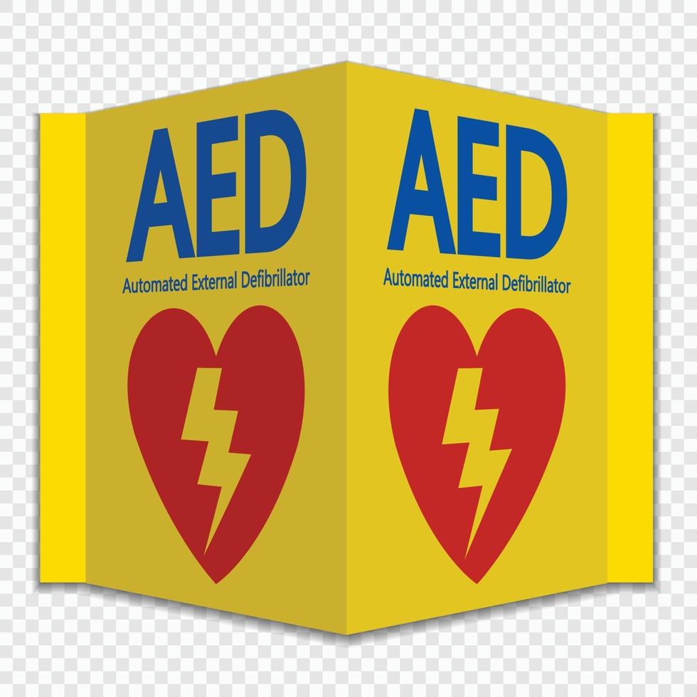 Symbol AED Sign label on transparent background vector