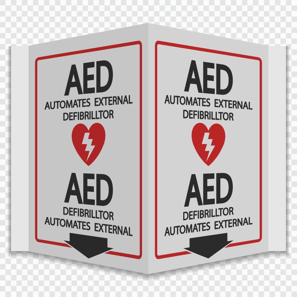 Symbol AED Sign label on transparent background vector