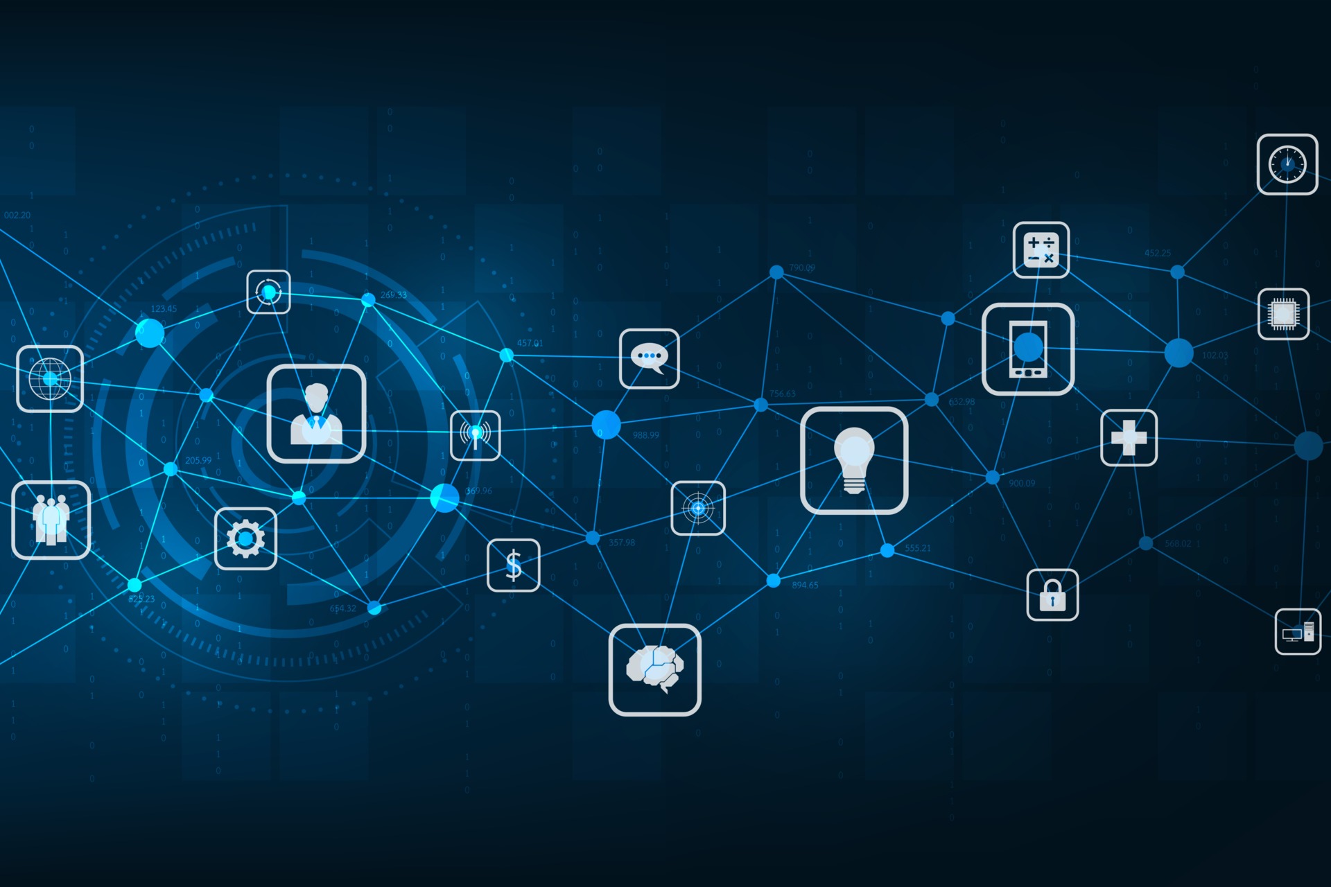 Network of digital systems that are compatible. 2295437 Vector Art at