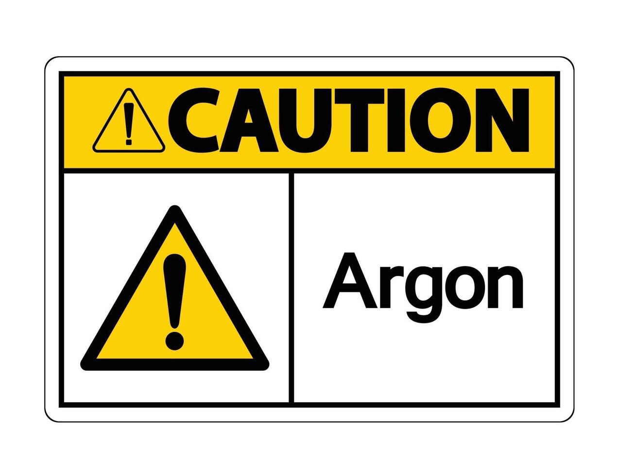 Caution Argon Symbol Sign vector