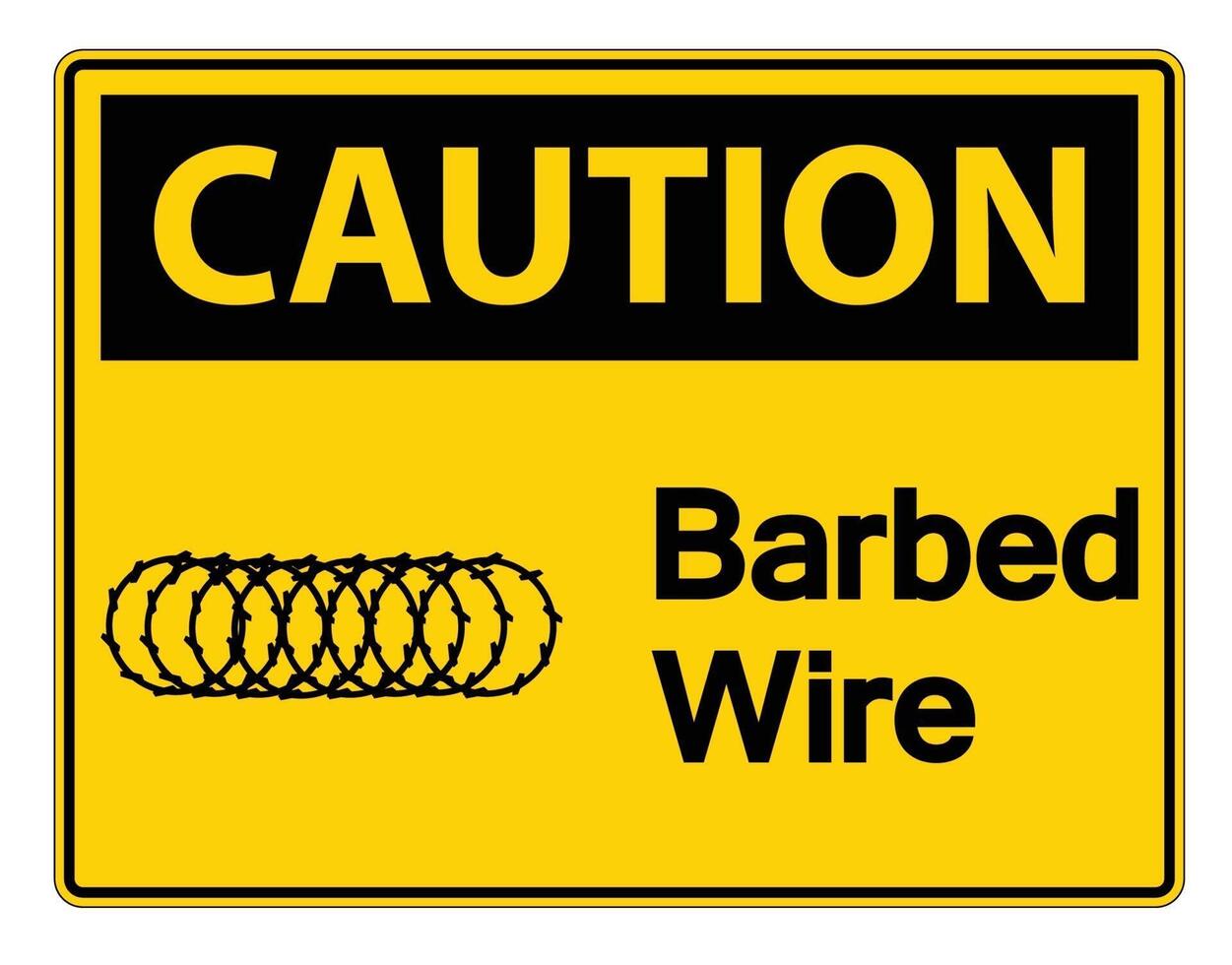 Caution Barbed Wire Symbol Sign On White Background,Vector Illustration vector