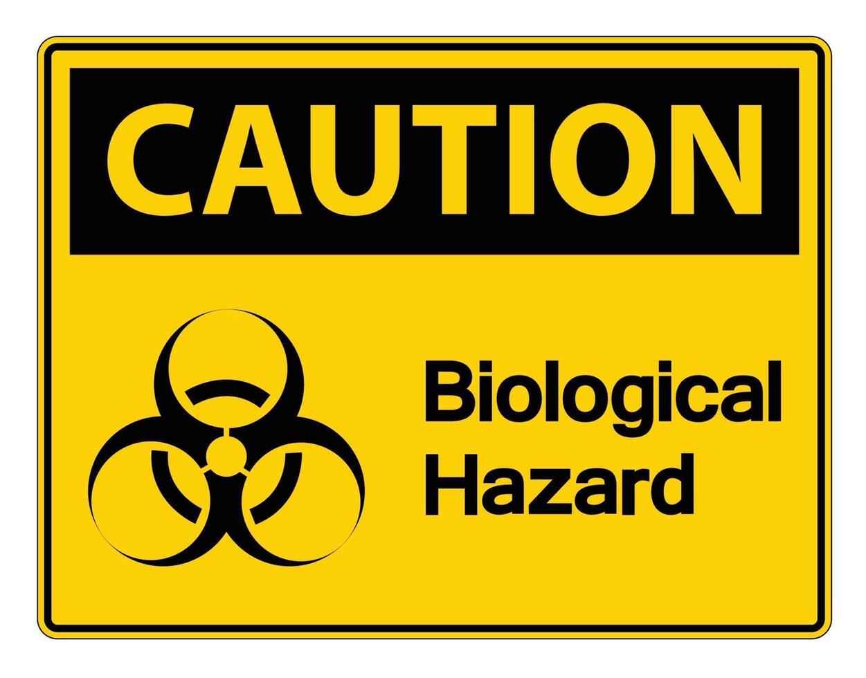Caution Biological Hazard Symbol Sign on white background vector