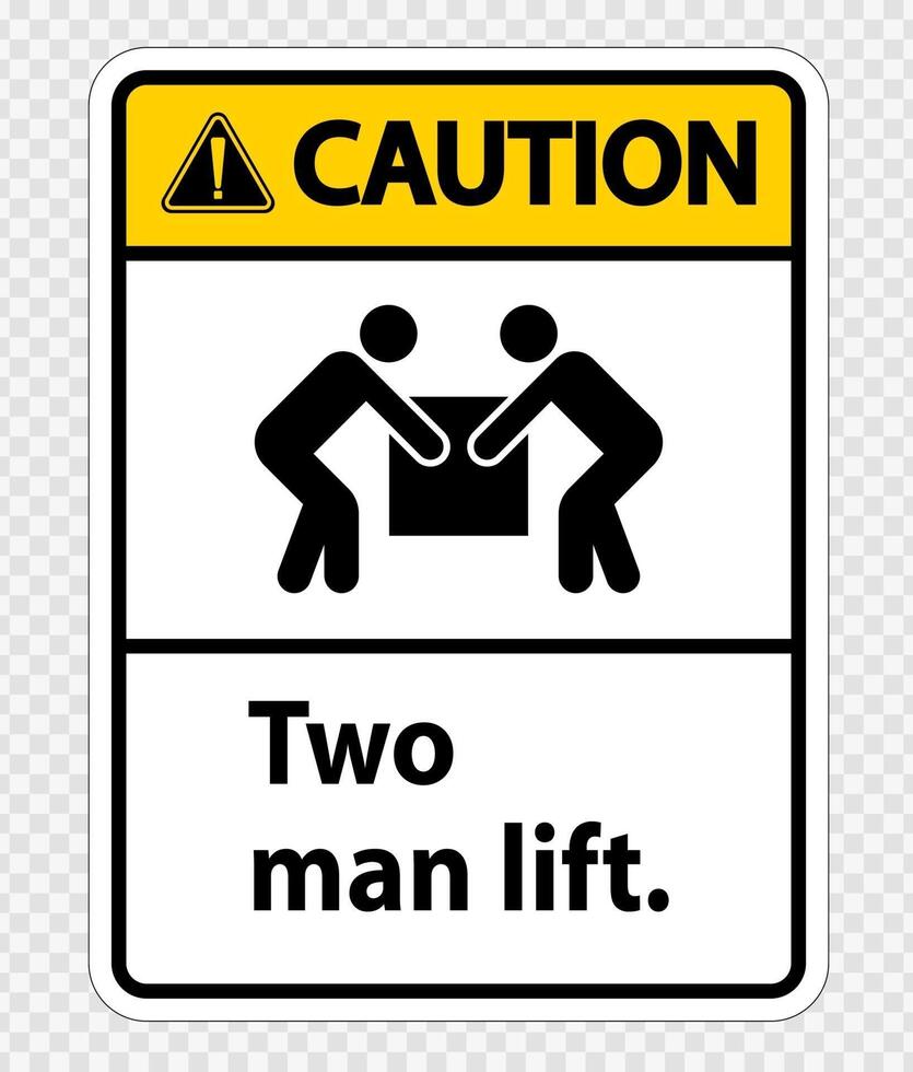 Two man lift  Symbol Sign Isolate on transparent Background,Vector Illustration vector