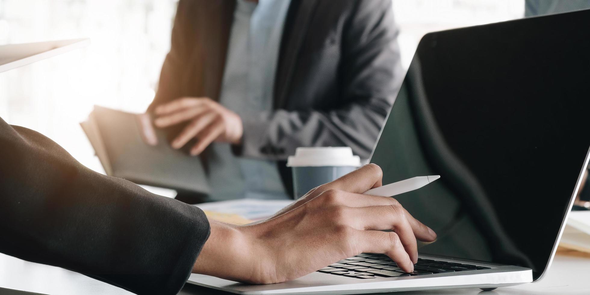 Close-up of a business meeting photo