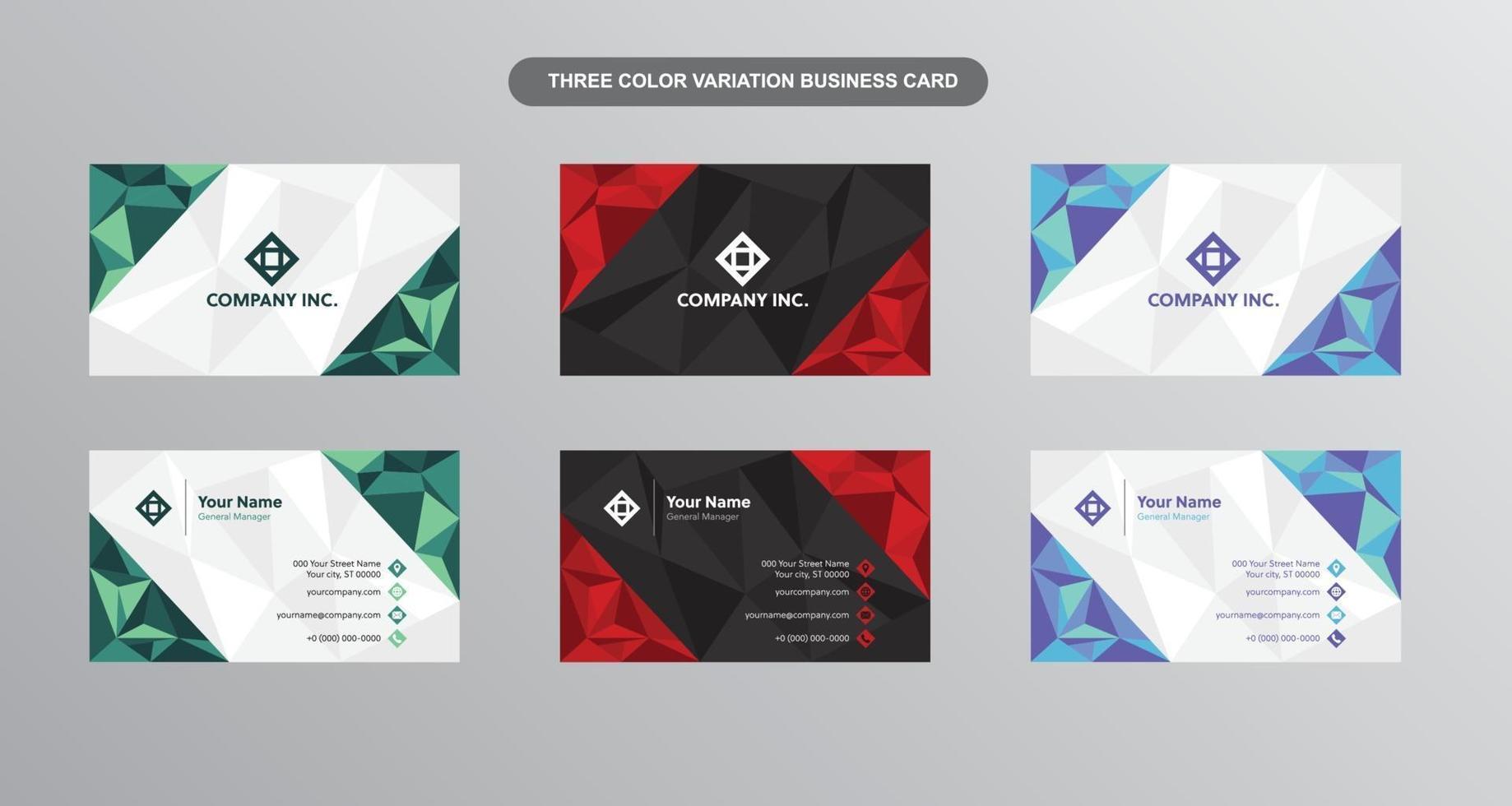 Colorful Low Poly Modern Business Card vector