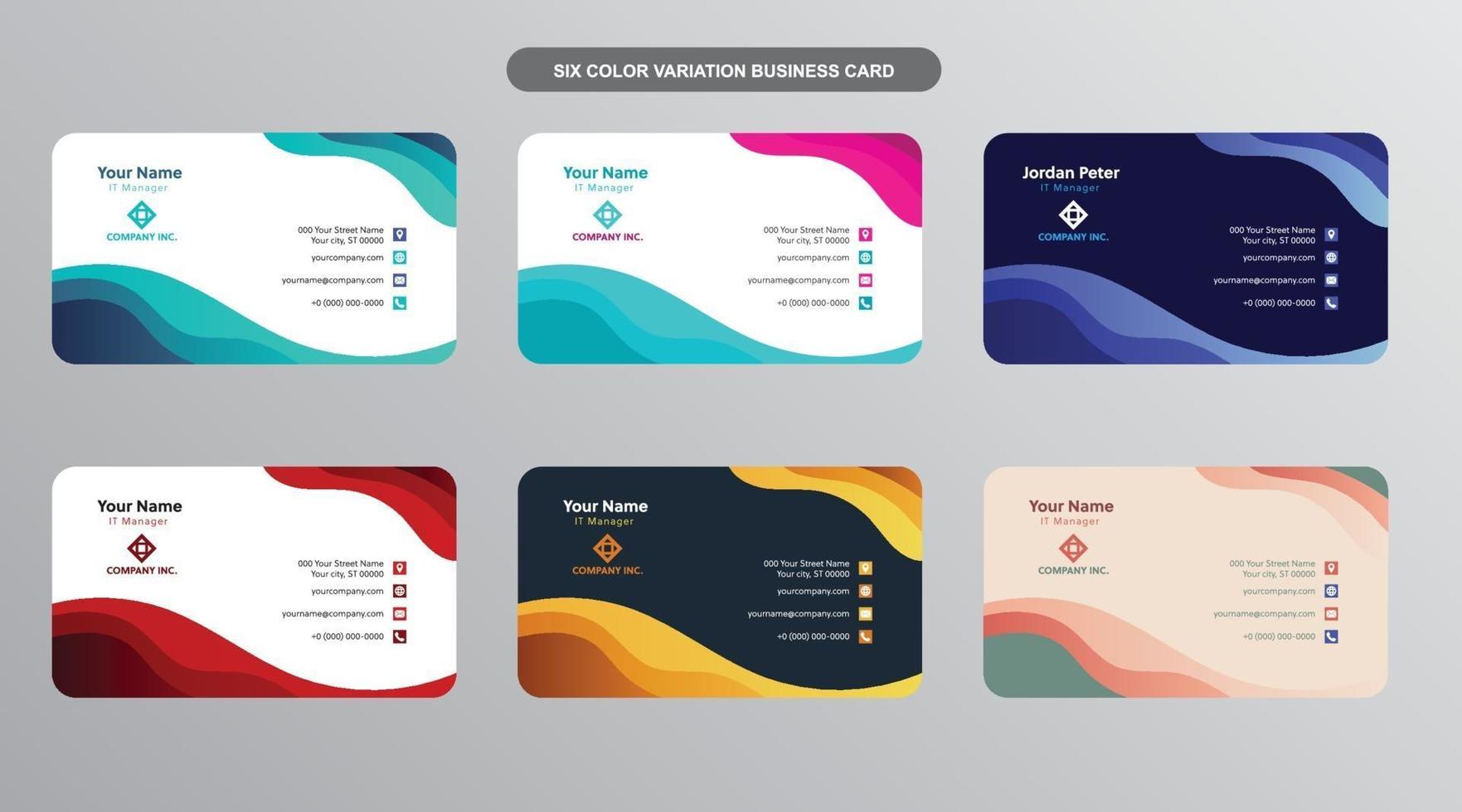 Modern Elegant Curves Business Card Collection vector