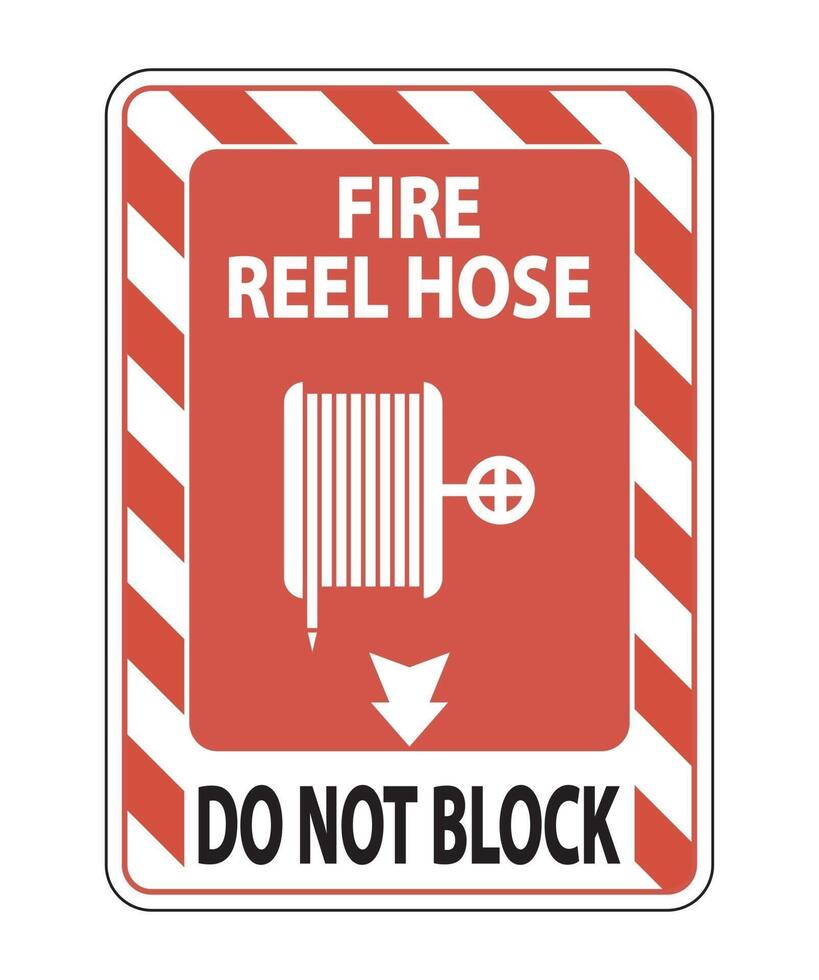 Fire Reel Hose Do Not Block Sign on white background vector