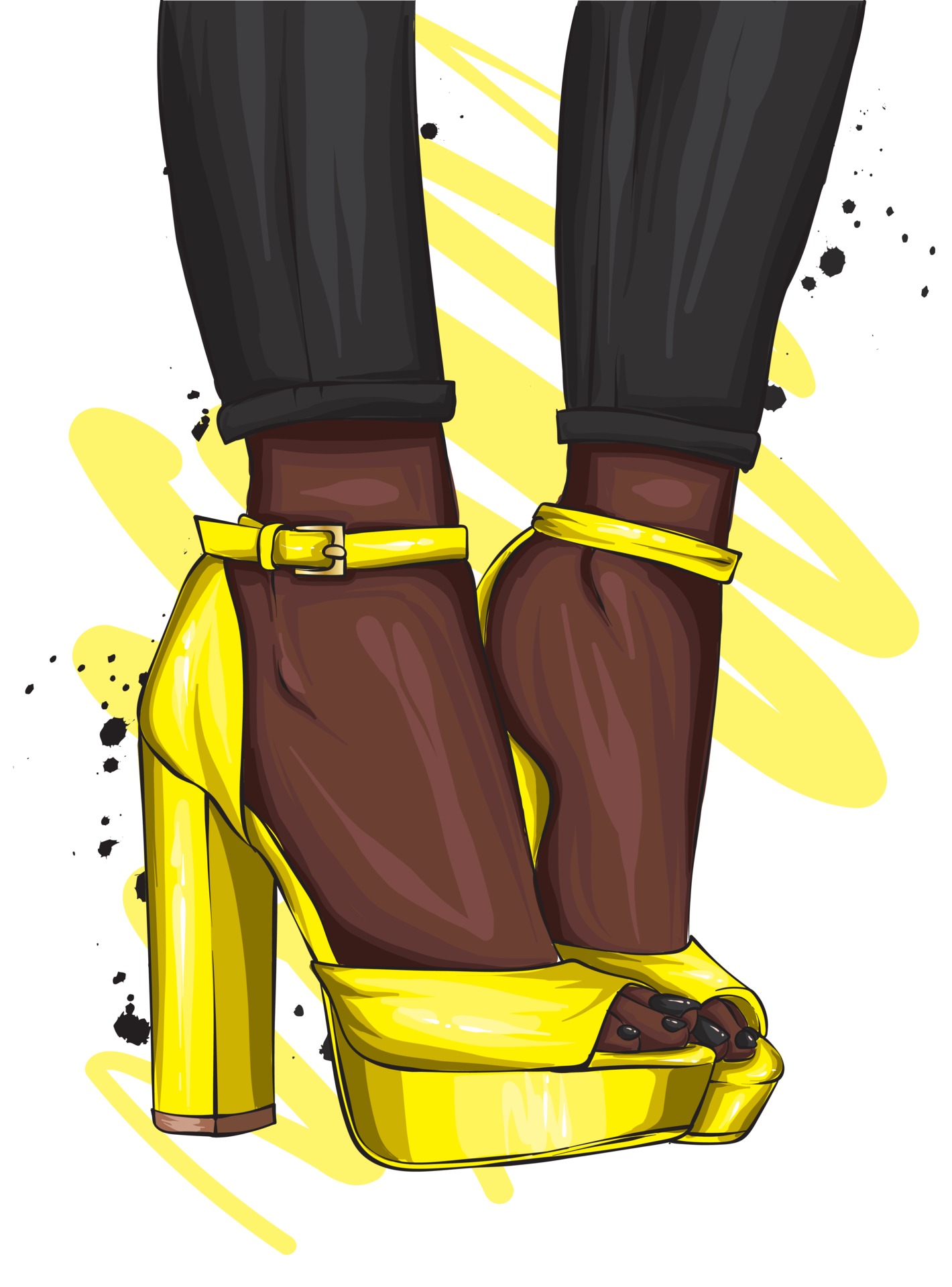 Women's legs in stylish high-heeled shoes. Fashion and style, clothing and  accessories. 2295708 Vector Art at Vecteezy