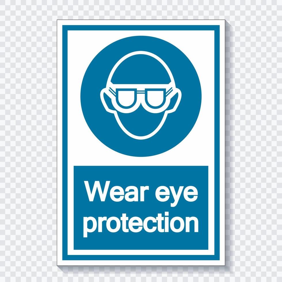 Symbol Wear eye protection  on transparent background vector