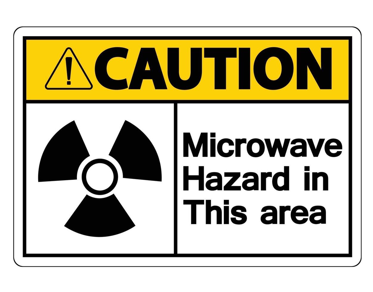 Caution Microwave Hazard Sign on white background vector