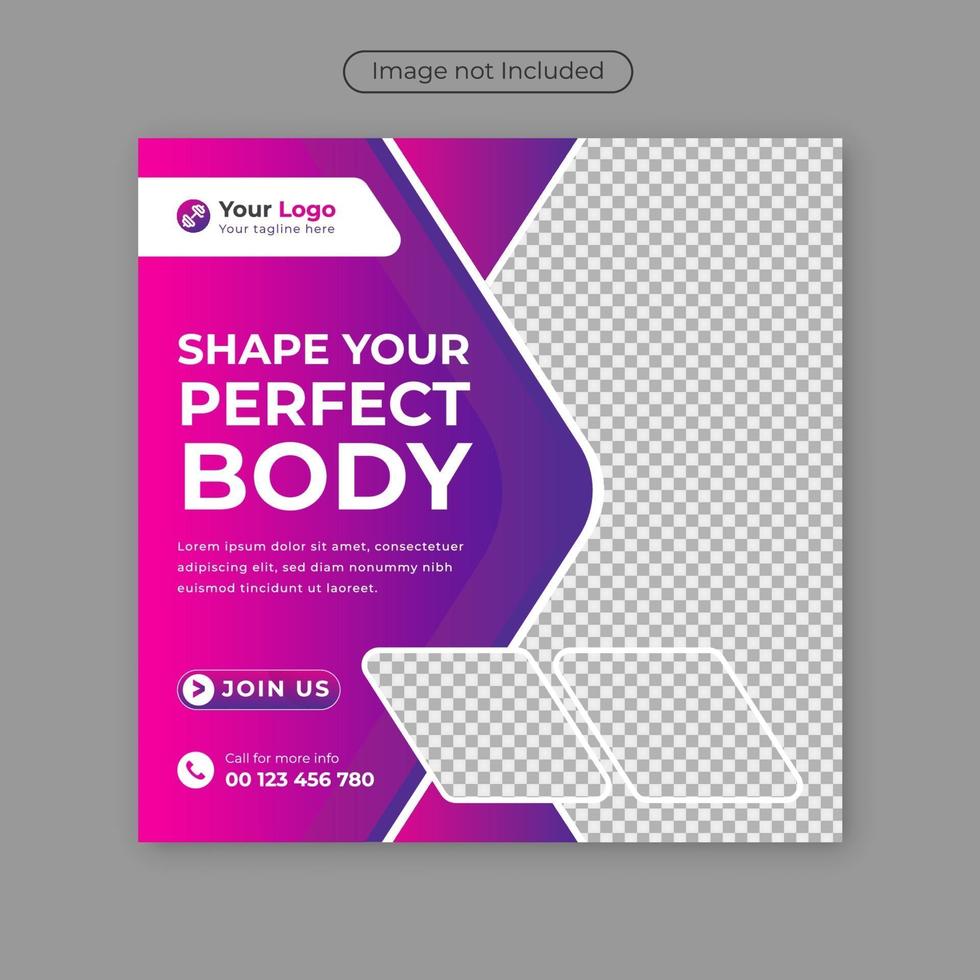 gym flyer social media web banner. vector