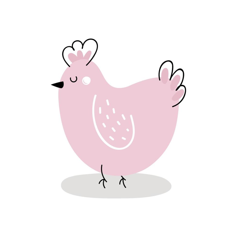 Easter chicken.Flat cartoon vector illustration