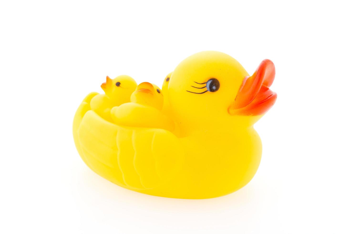 Duck toy isolated on white background photo