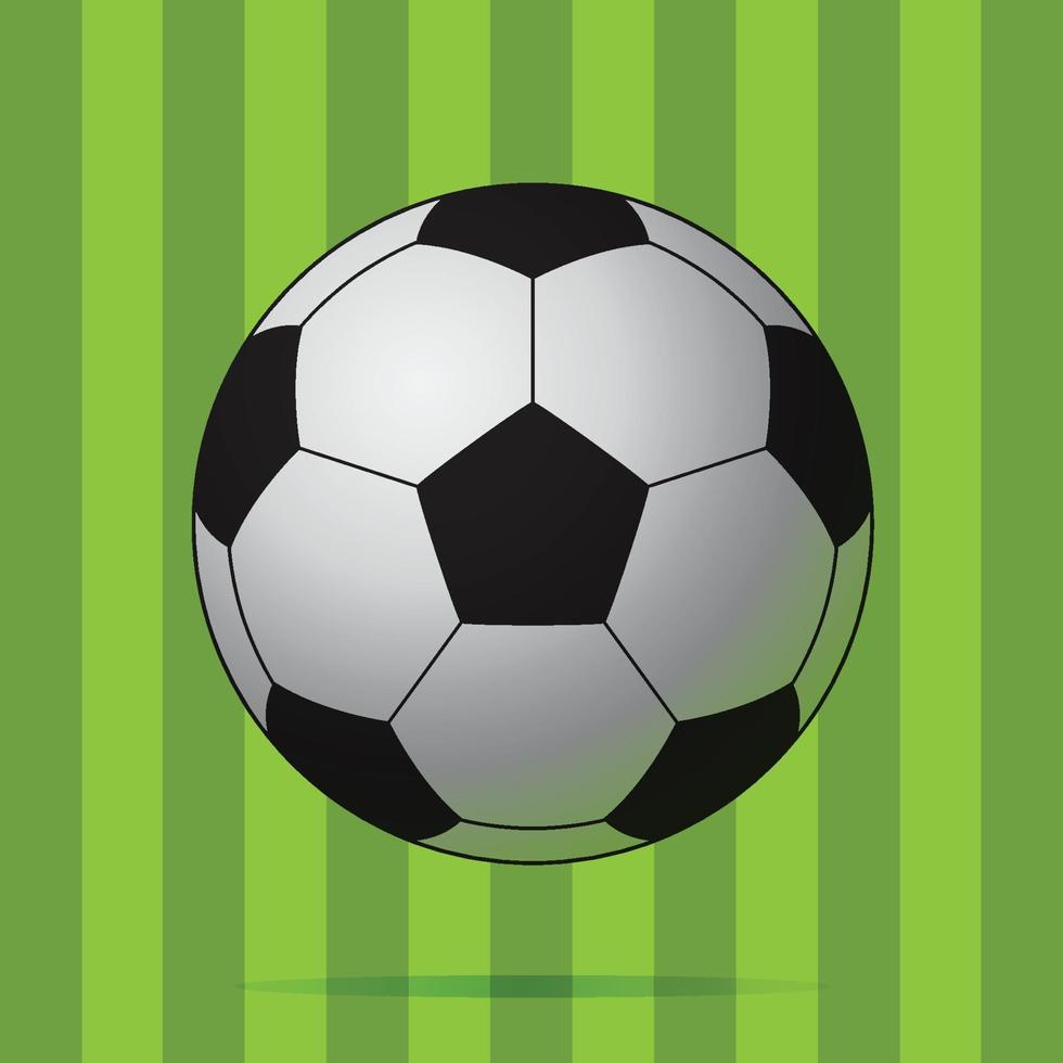 Balón de fútbol con fondo de patrón de campo de fútbol vector