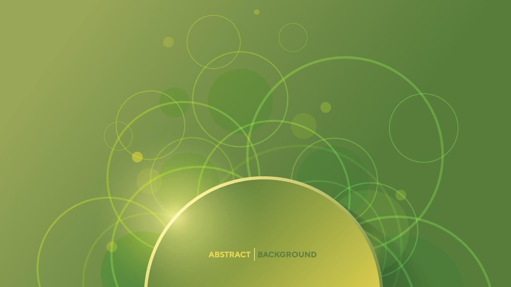 Abstract geometric background with green gradient circle background vector