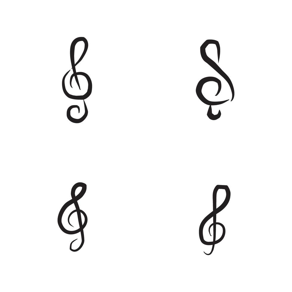 Music notes logo design template vector