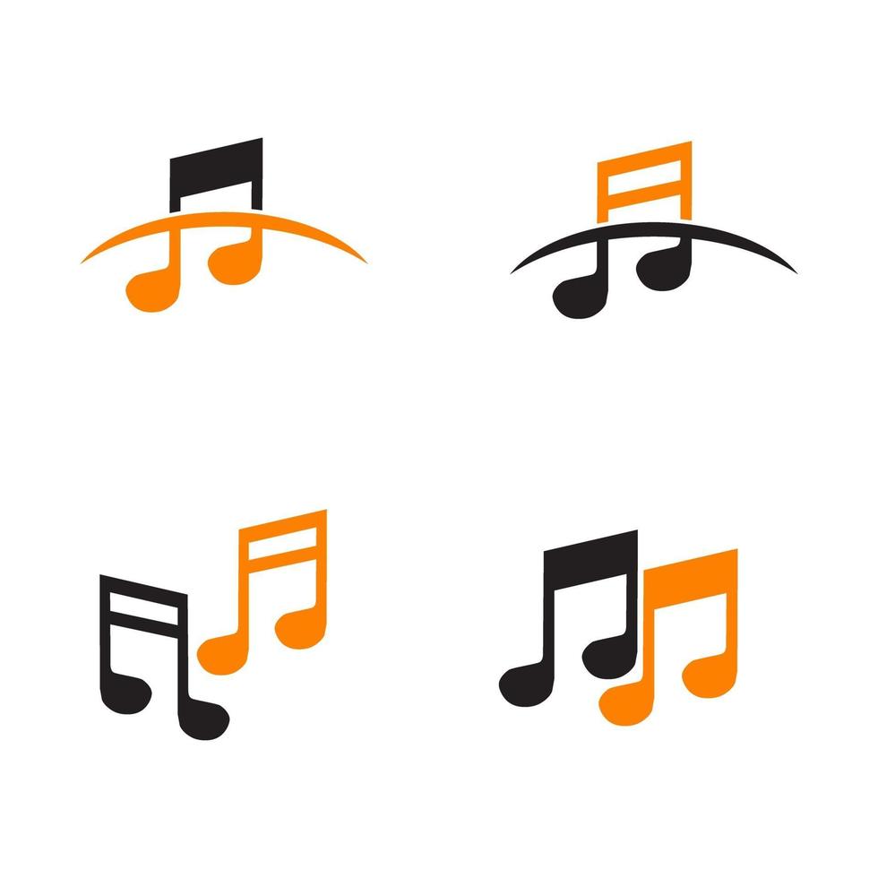 Music notes logo design template vector