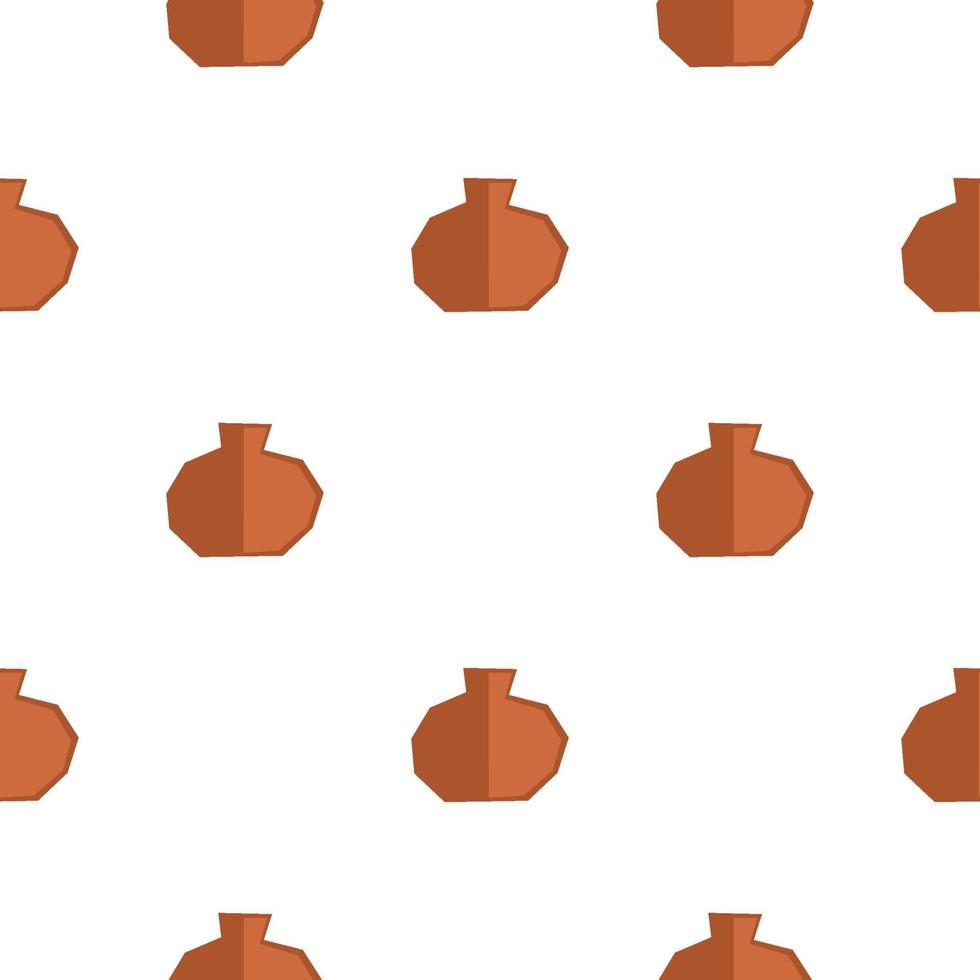 Cartoon vase seamless pattern of brown color vector