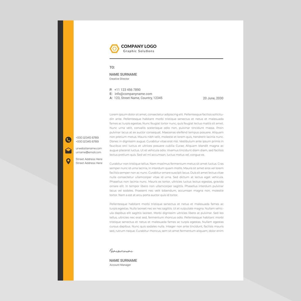 Corporate Business Letterhead, Elegant and minimalist style letterhead template design full Vector