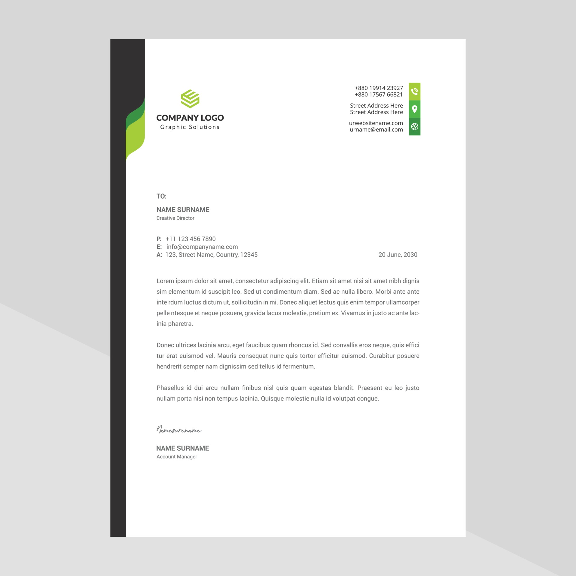Corporate Business Letterhead, Elegant And Minimalist Style Letterhead  Template Design Full Vector 2296682 Vector Art At Vecteezy